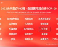 好心情再度荣登“未来医疗100强·中国创新医疗服务榜”